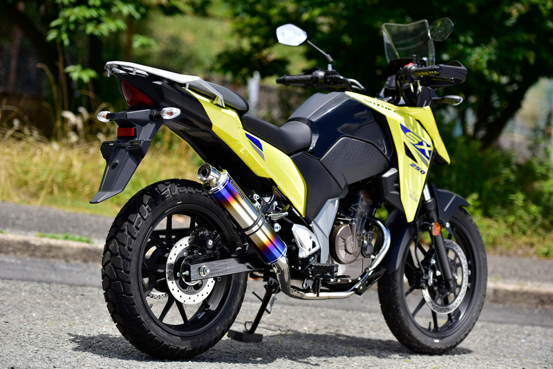 R-EVO ヒートチタン フルエキゾースト：Vストローム250SX：政府認証