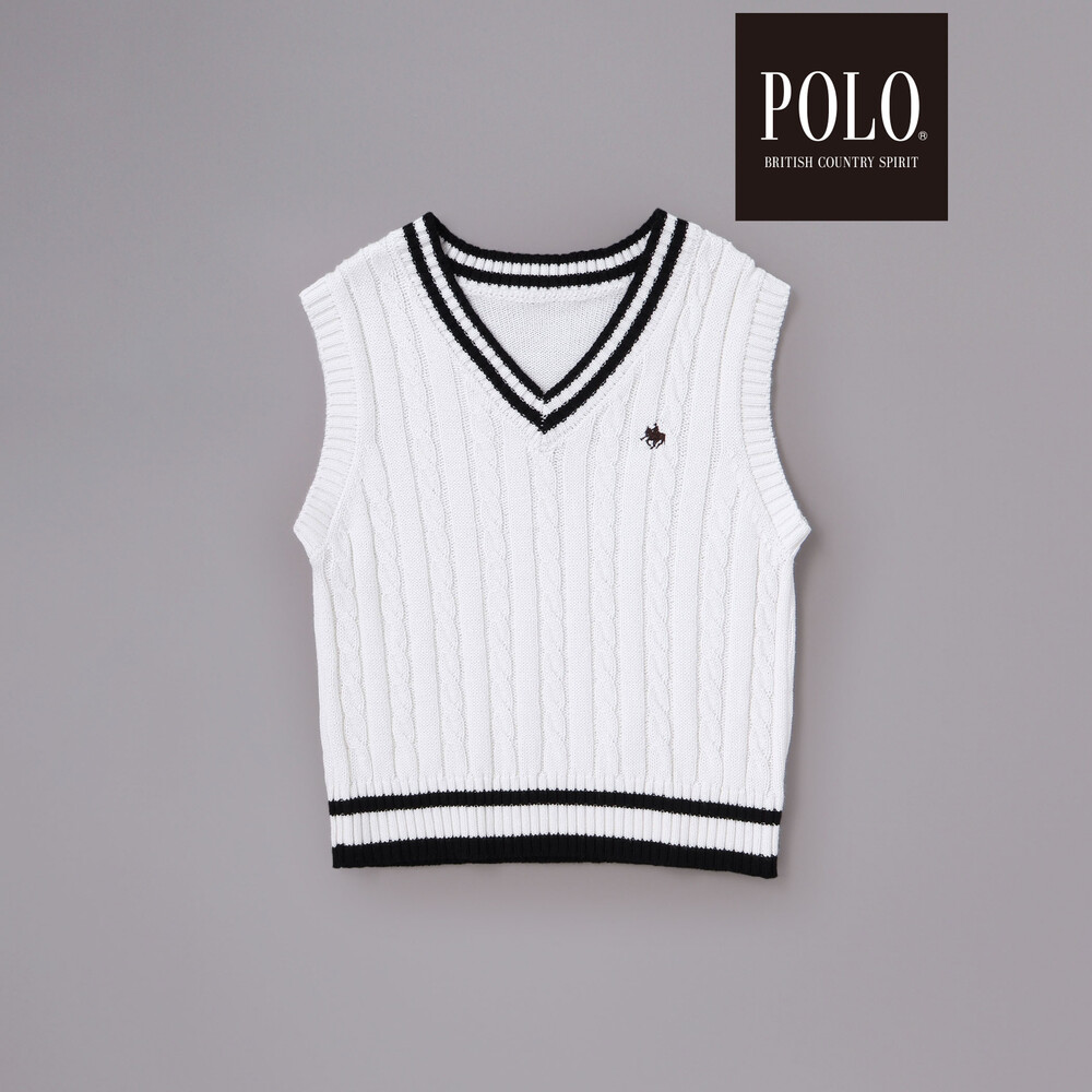 POLO BCS(ポロ・ビーシーエス)×SLAP SLIPコラボ】チルデンニットベスト