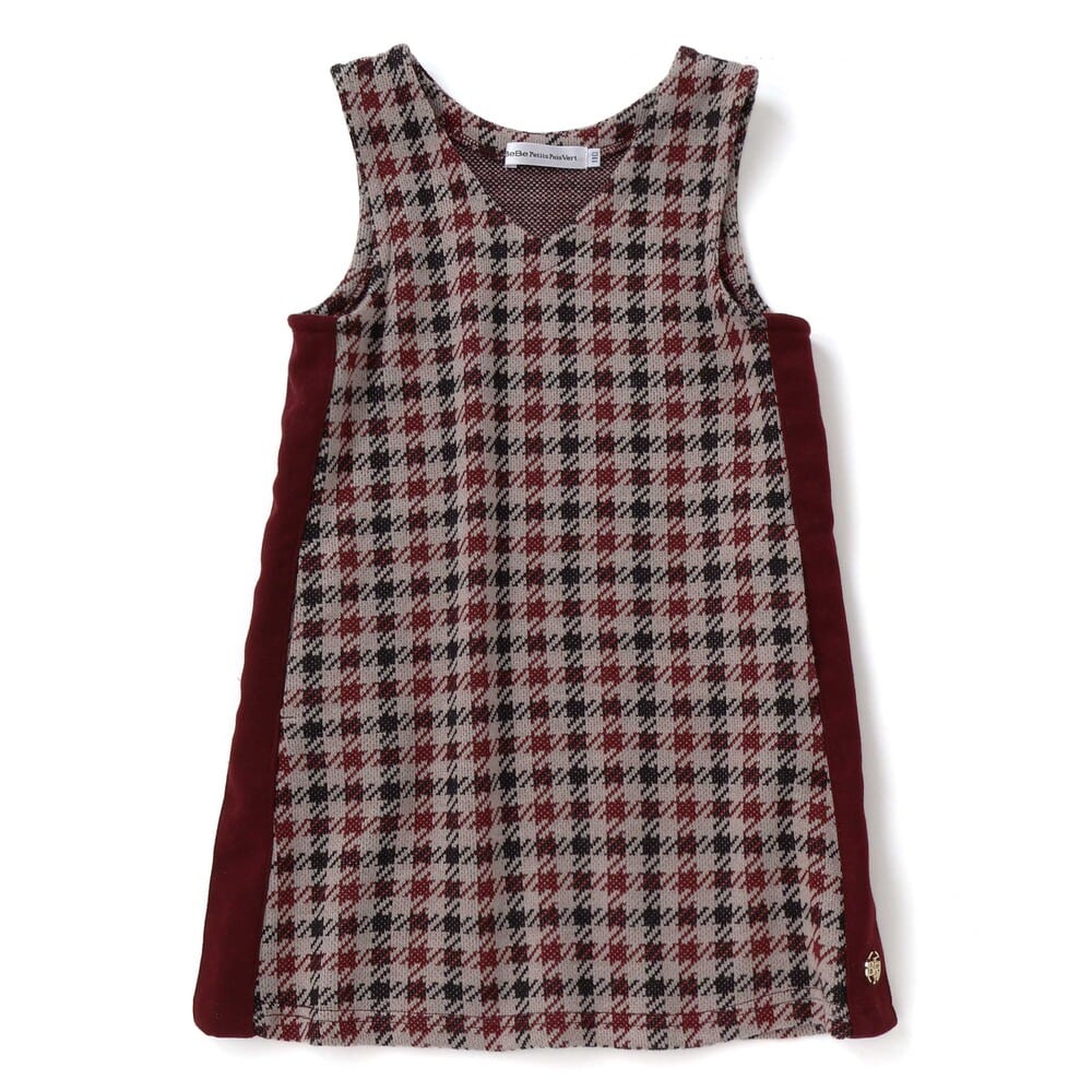 店舗限定】千鳥格子サイドラインジャンパースカート(95~150cm)(95cm