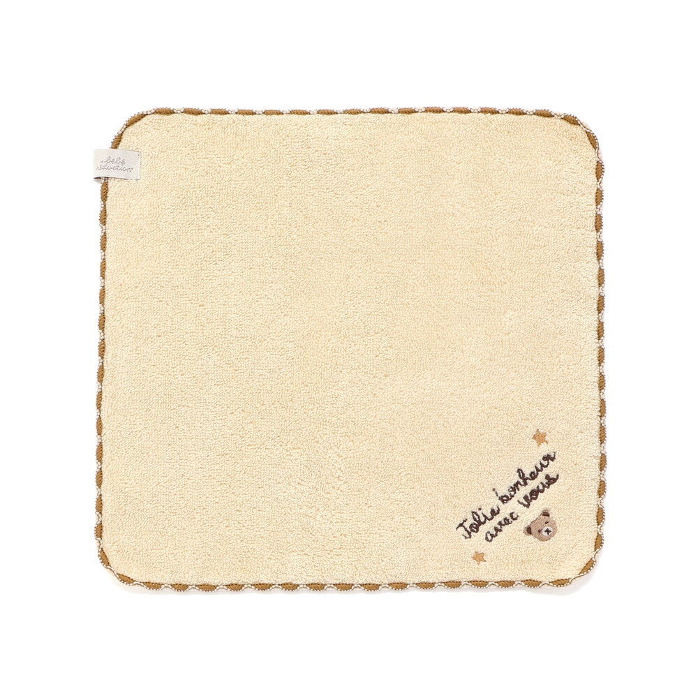 ルウちゃん刺しゅうパイルハンカチ(ワンサイズ ベージュ): 新生児