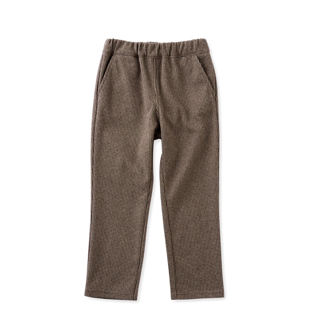 お揃い】千鳥チェック柄ジャガード起毛ロングパンツ(80~130cm)(80cm