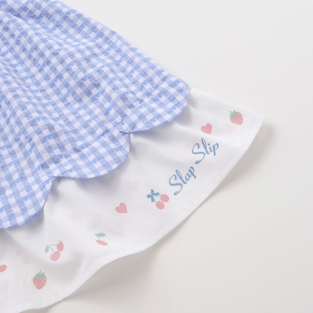 お揃い】ティアード襟付きチェック柄ワンピース(80~130cm)(80cm レッド