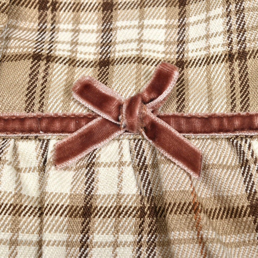 お揃い】チェック柄襟付きロンパースベビー(70~80cm)(70cm ネイビー系