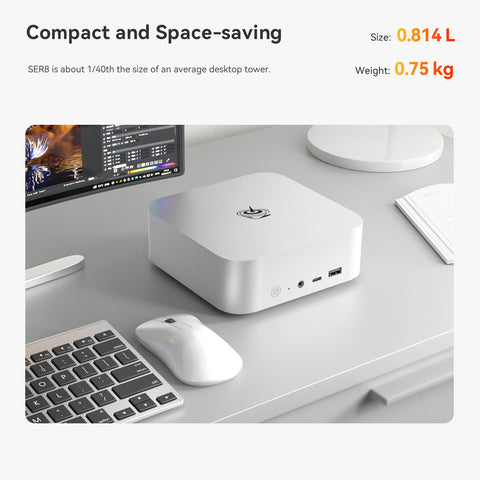 Beelink | Beelink SER8 AMD Ryzen™ 7 8845HS MINI PC 8C/16T