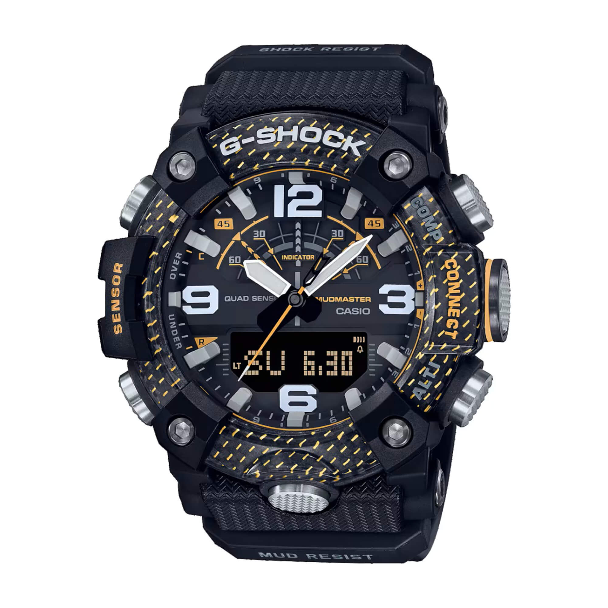G-Shock Master of G-Land Watch Black Dial Black Resin Strap, 55.4mm