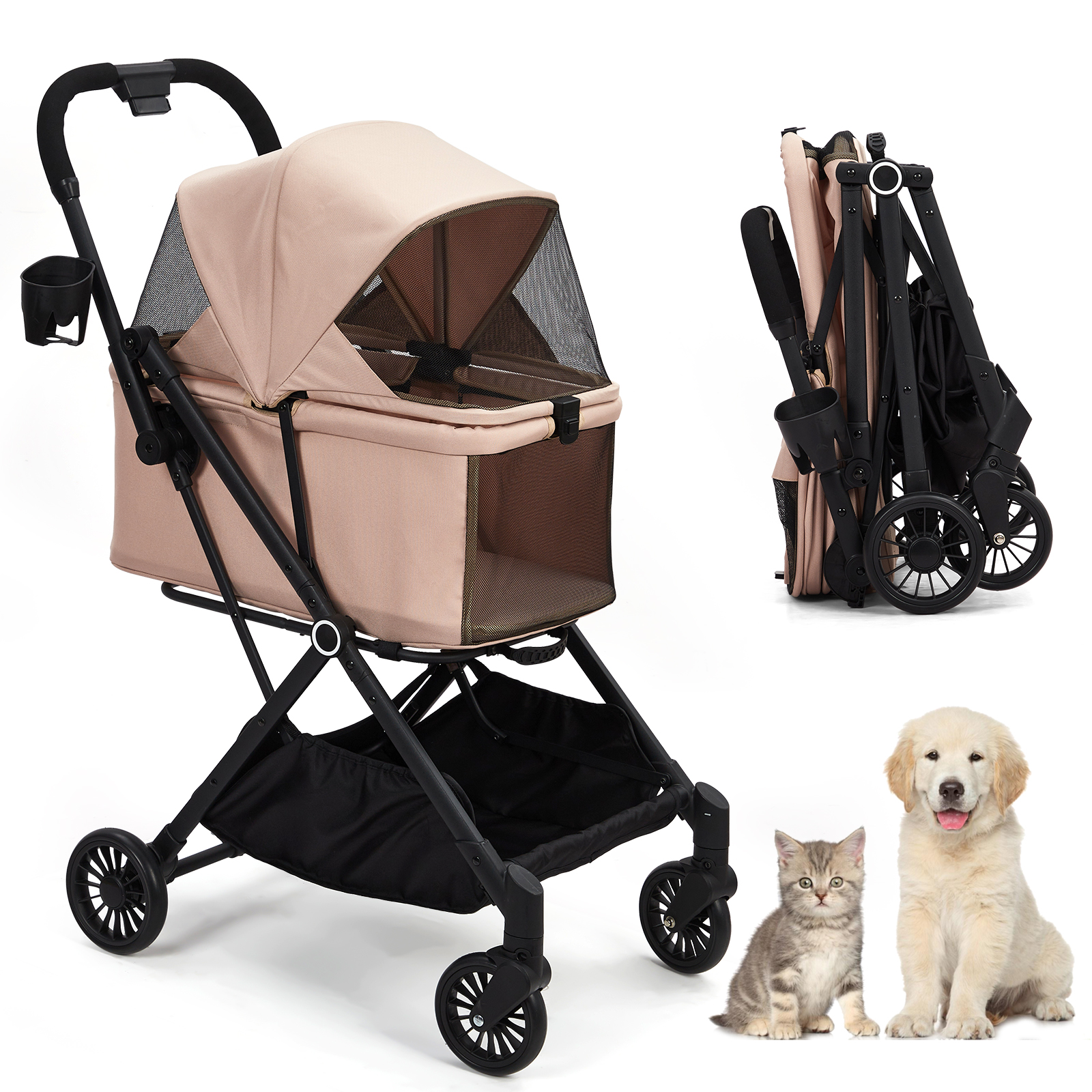 Beraxy ペットカート 折りたたみ ワンタッチ 小型犬 中型犬 多頭 対面