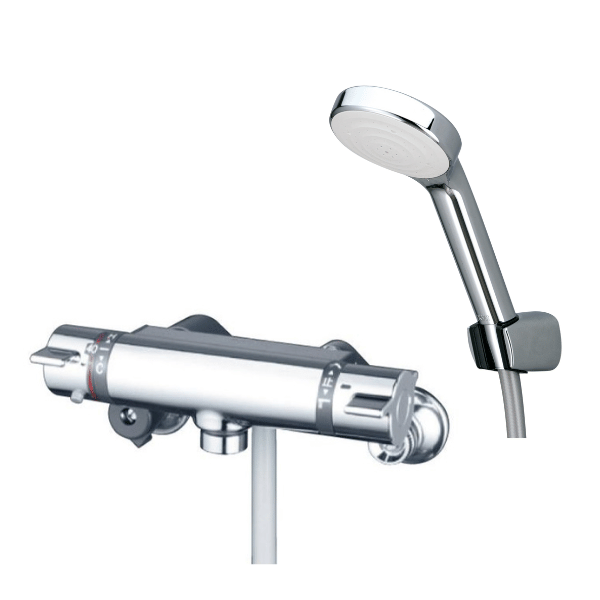 KF800TNNWF｜KVK｜壁付サーモスタット式シャワー混合栓 吐水パイプなし