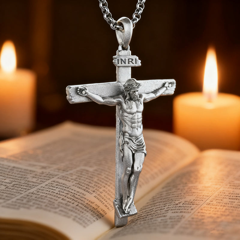 S925K Sandblasted Silver Jesus Crucifix Pendant – BGCOPPER