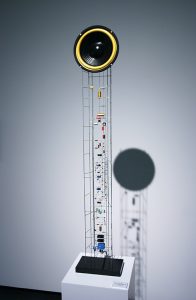 Sculpture with Yellow Speaker by Peter Vogel - bitforms gallery