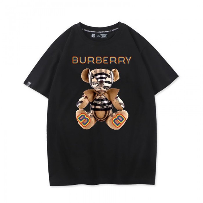 バーバリーブランドかわいいtシャツ半袖コットンファッションtシャツ