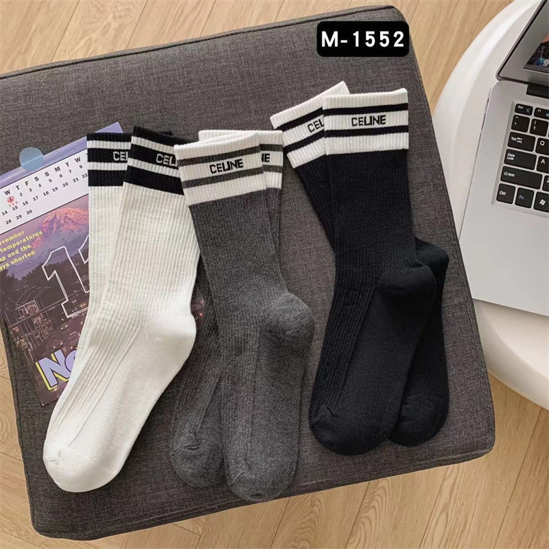 CELINE セリーヌハイブランド ソックス 綿製レディース向け 靴下