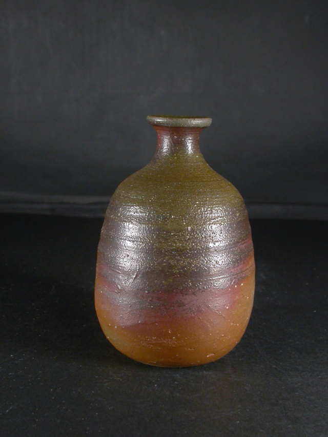 備前焼 登窯 備前焼名門作家 伊勢崎 紳 共箱付黄ゴマ徳利5 備前焼卸