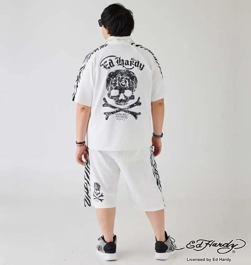 大きいサイズ ゼブラフェイクファーライン半袖ジャージセット | Ed