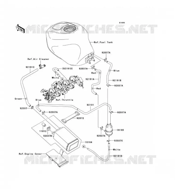 Fuel evaporation system(ca) for Kawasaki NINJA ZX-6R 2004 - Kawasaki