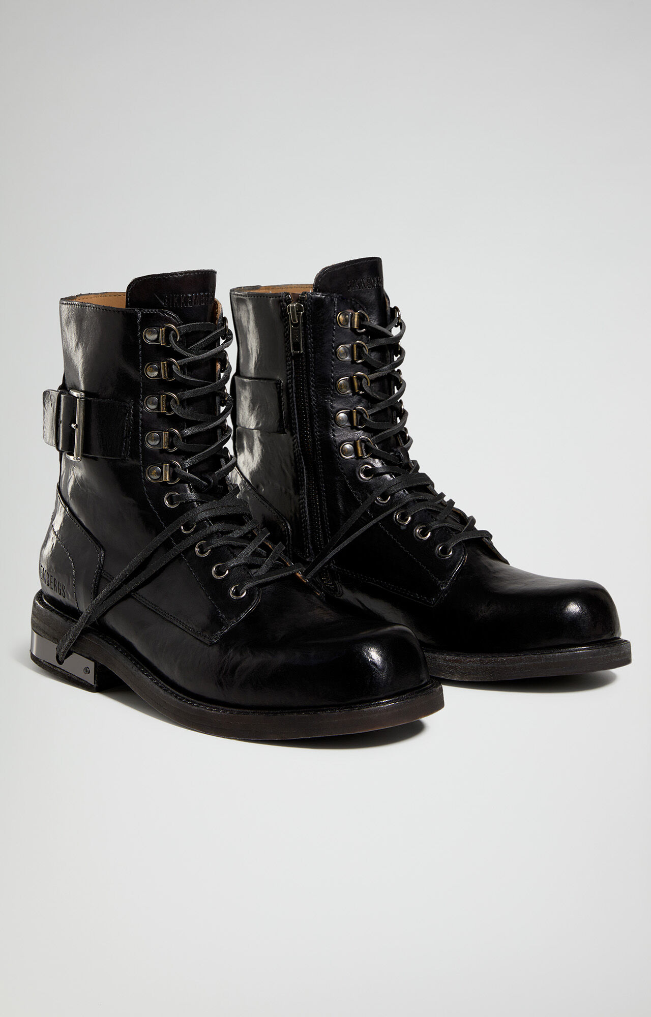 Men's Leather Boots with Ankle Strap - Met Hole | Bikkembergs