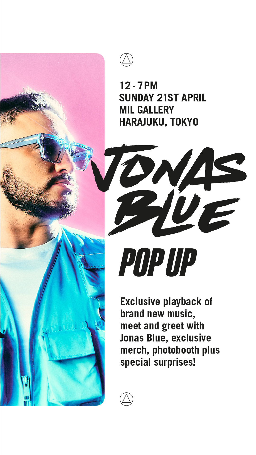 ジョナス・ブルー、1日限定のポップ・アップ・ストア開催 本人も来場へ