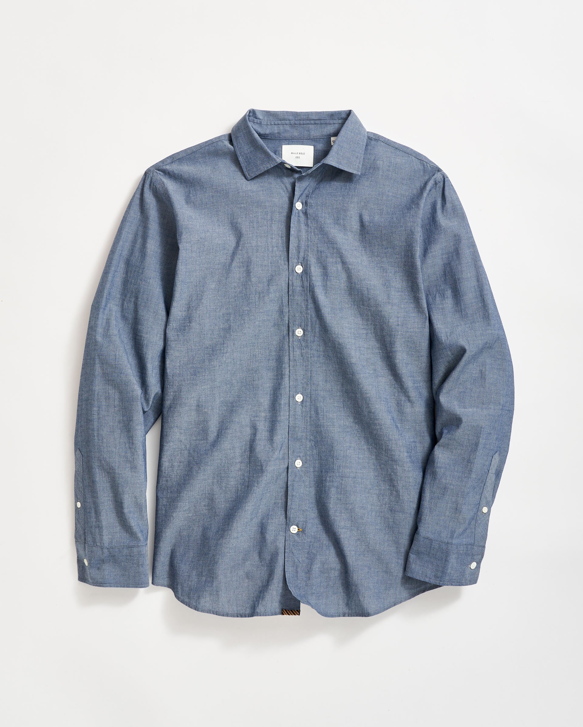 Chambray Holt Dress Shirt, Spread Collar | Billy Reid
