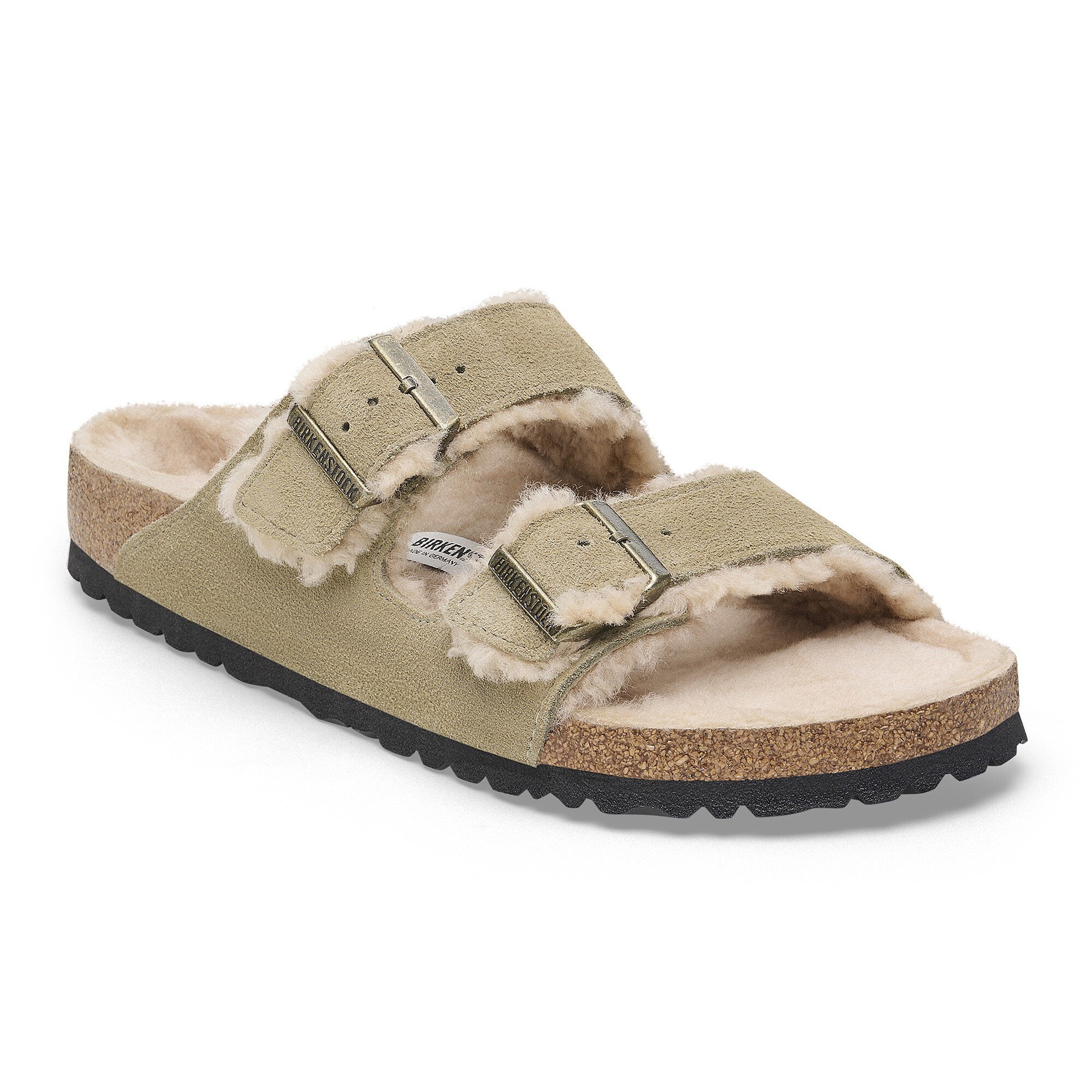 Arizona Shearling Suede Leather in Color Taupe | BIRKENSTOCK US