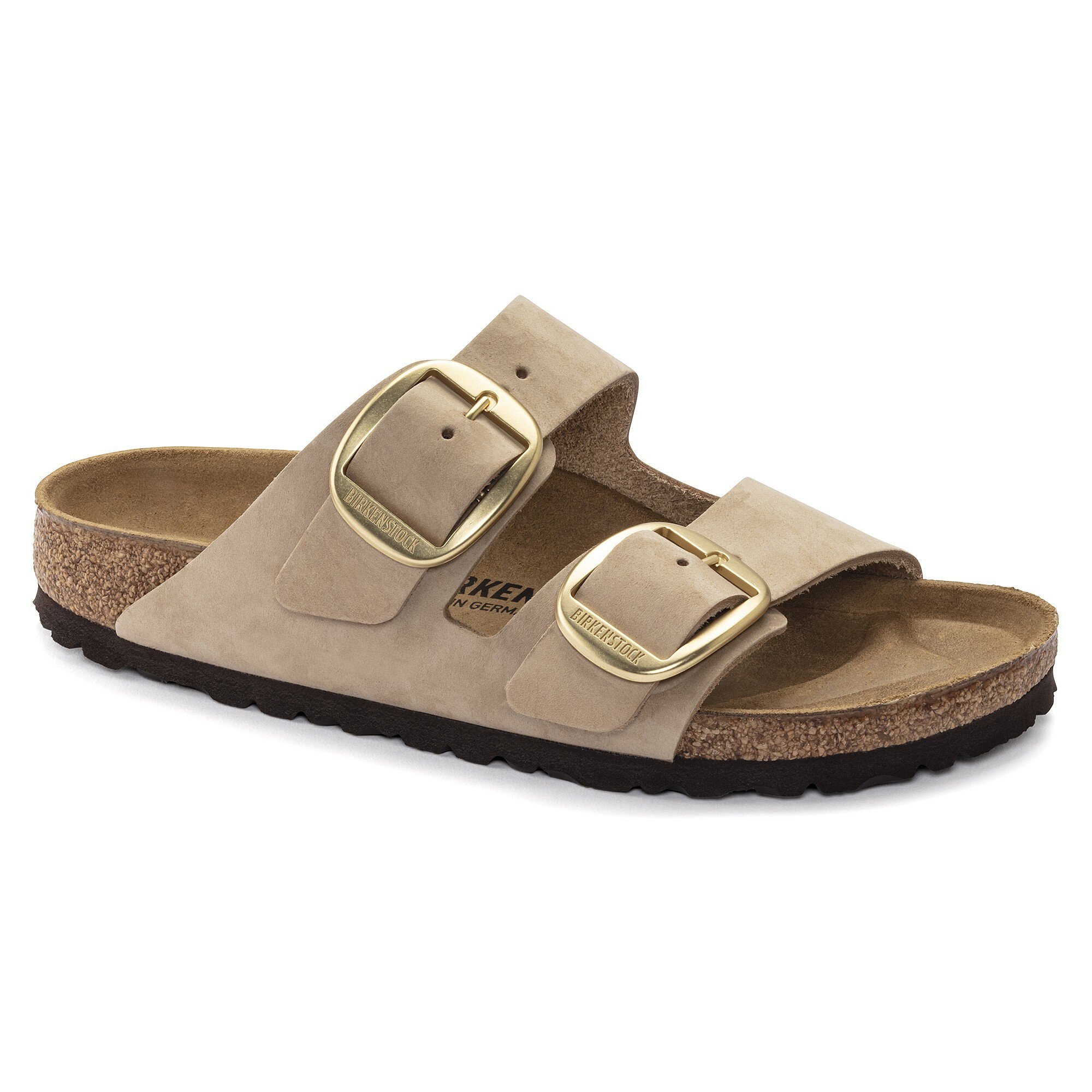 Arizona Big Buckle Nubuck Leather in Color Sandcastle | BIRKENSTOCK US