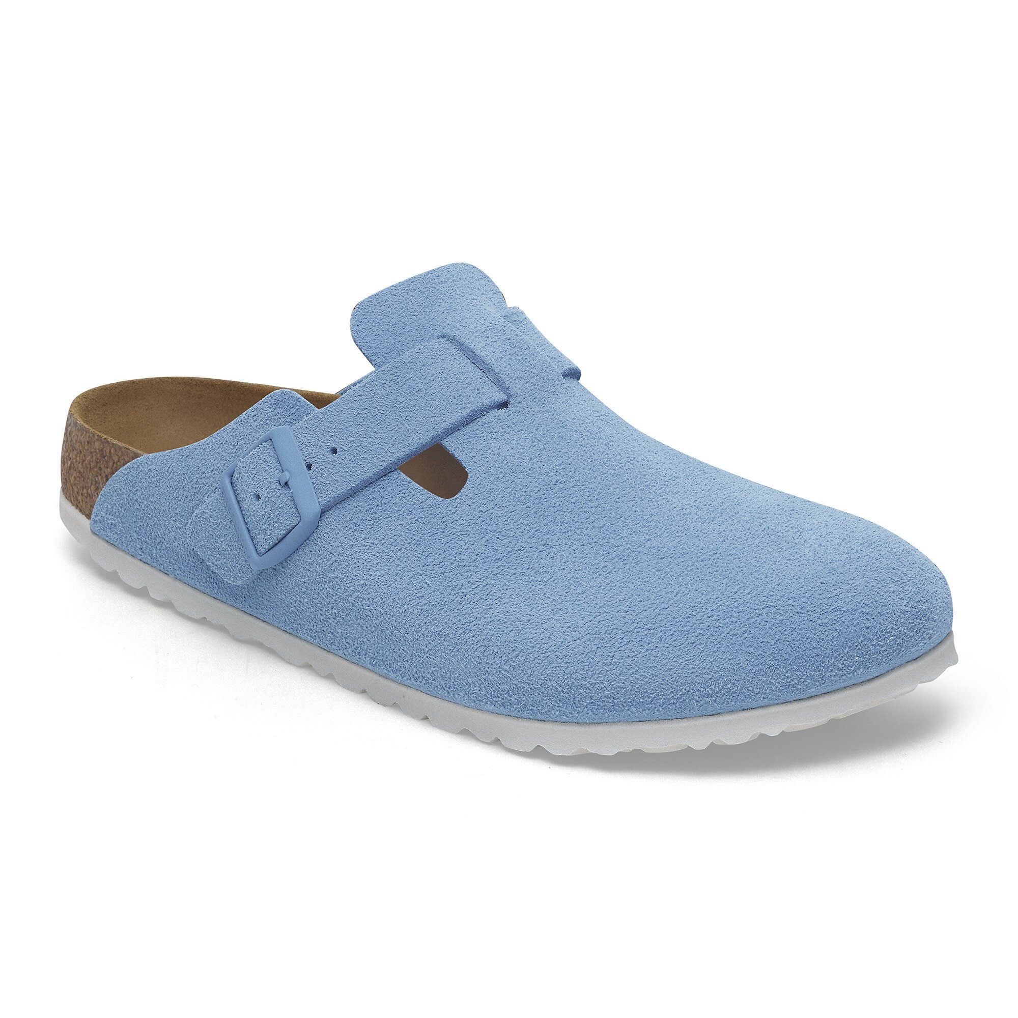 Boston Suede Leather in Color Sky Blue | BIRKENSTOCK US