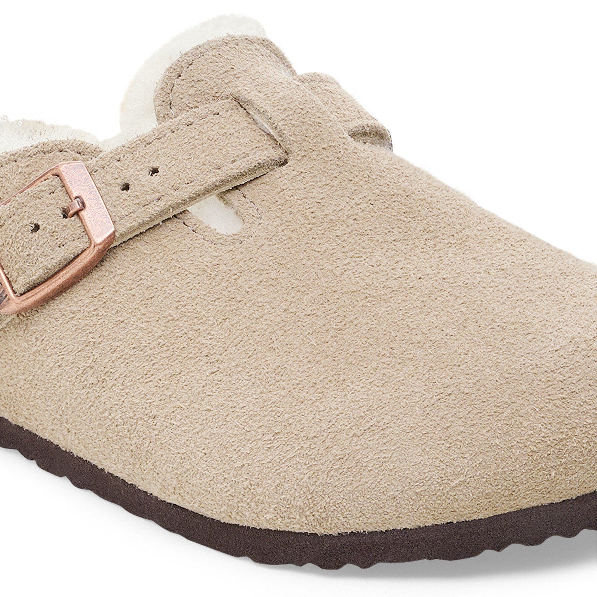 Boston Shearling Kids Suede Leather-Shearling in Color Taupe