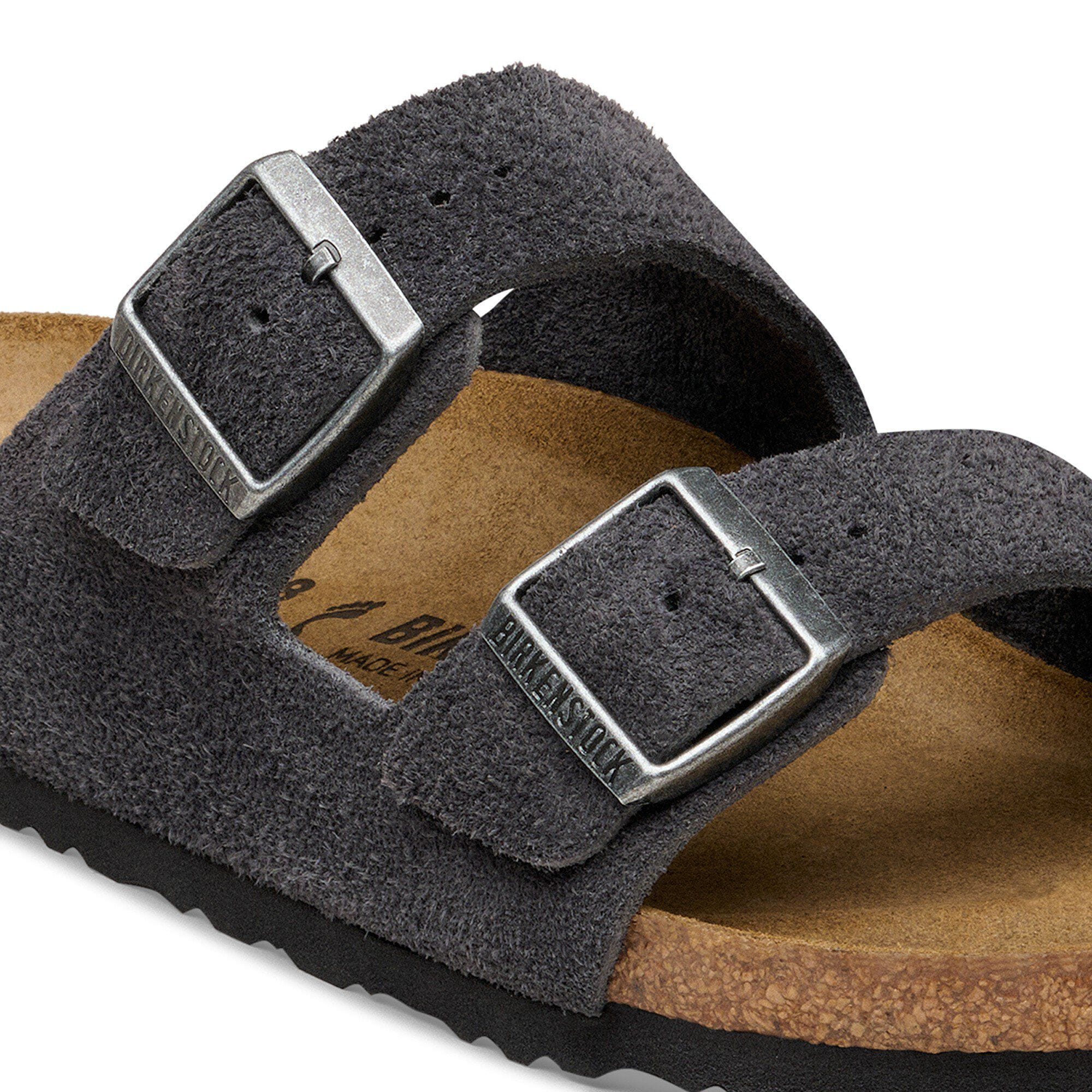 Arizona Suede Leather in Color Charcoal | BIRKENSTOCK US