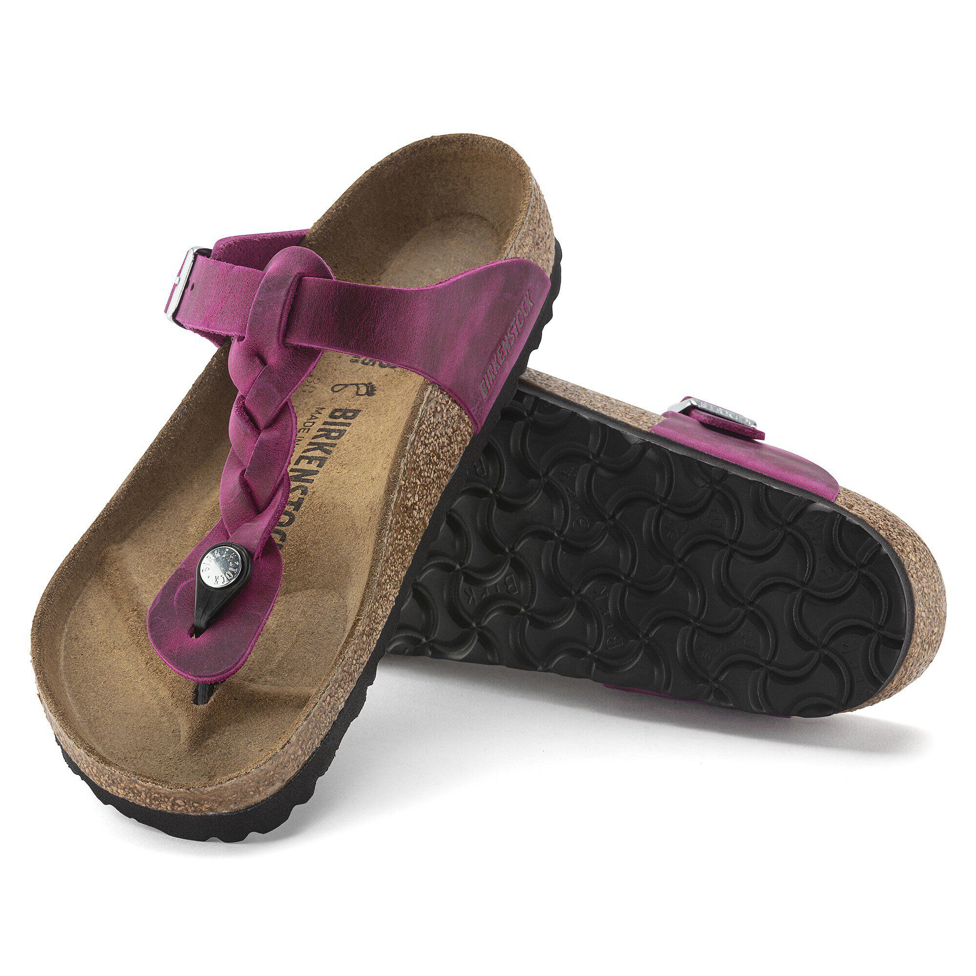 Gizeh Braided Oiled Leather in Color Festival Fuchsia | BIRKENSTOCK US