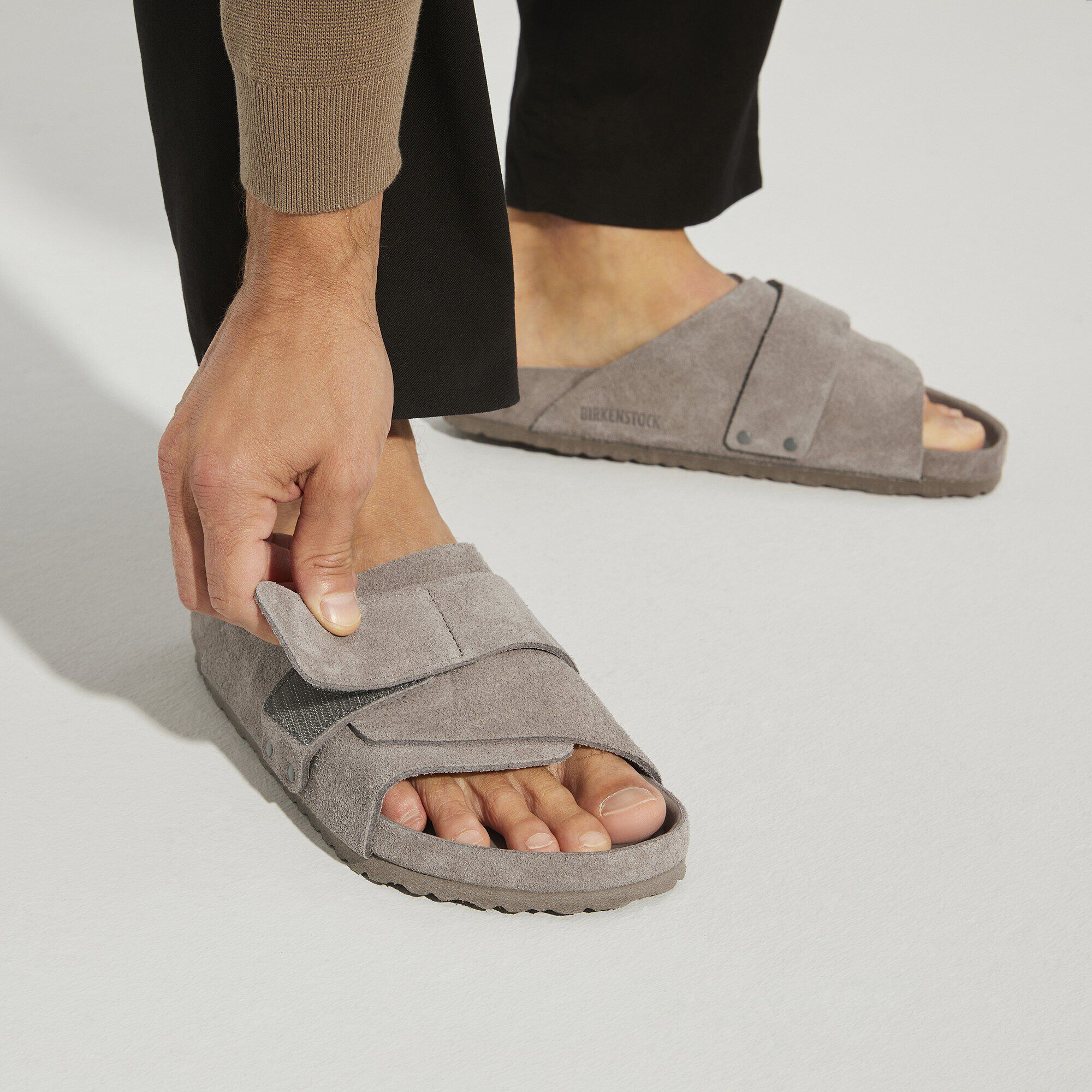 Kyoto Suede Leather in Color Gray Taupe | BIRKENSTOCK US