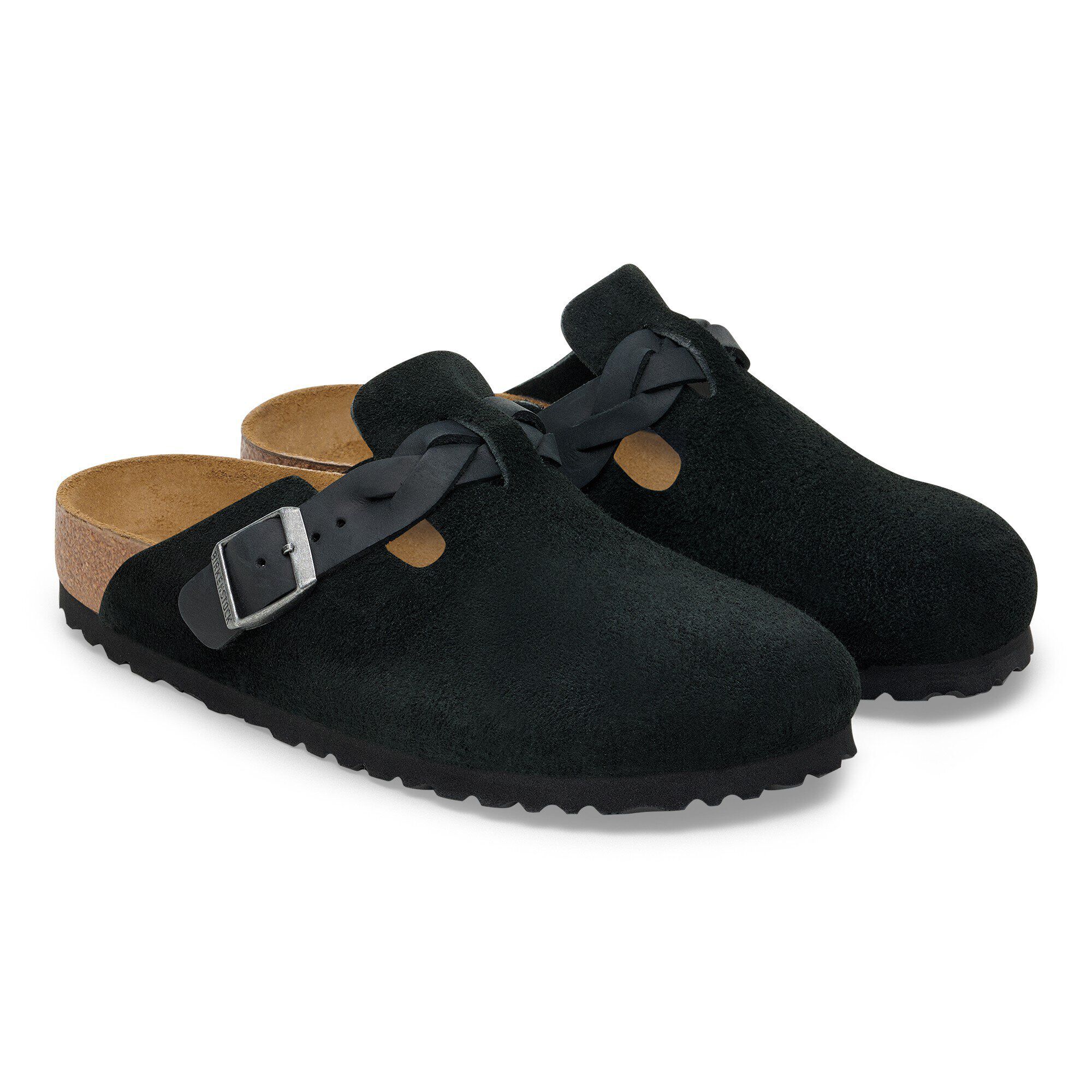 Boston Braided Suede Leather in Color Black | BIRKENSTOCK US