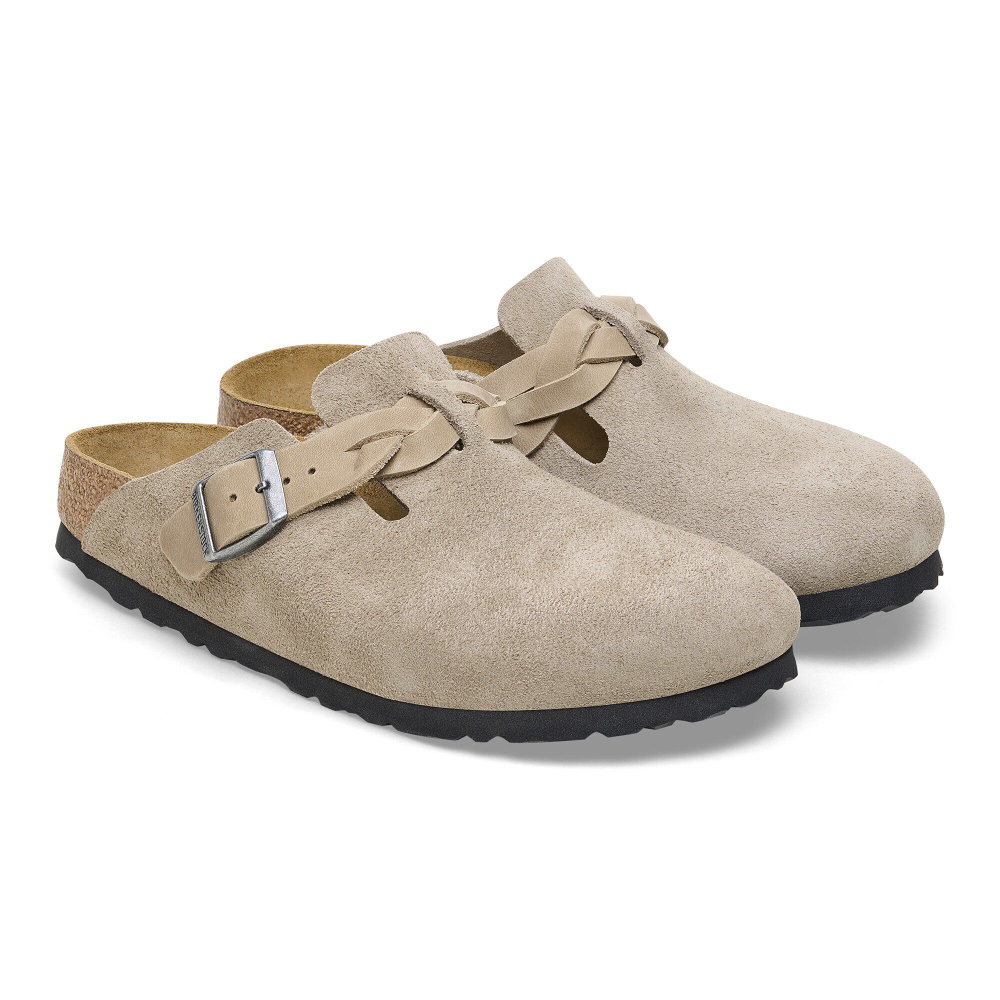 Boston Braided Suede Leather in Color Taupe | BIRKENSTOCK US