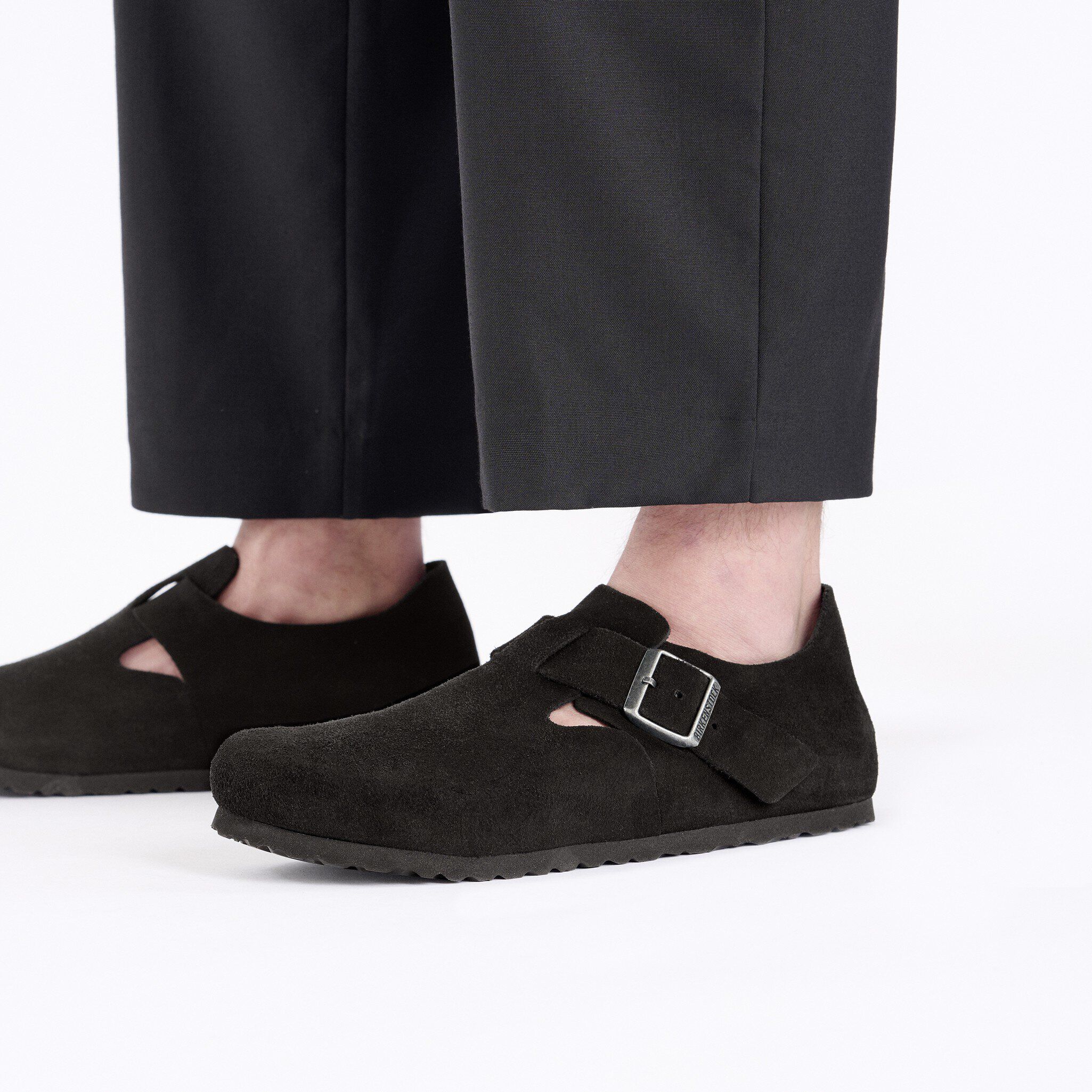London Suede Leather in Color Black | BIRKENSTOCK US