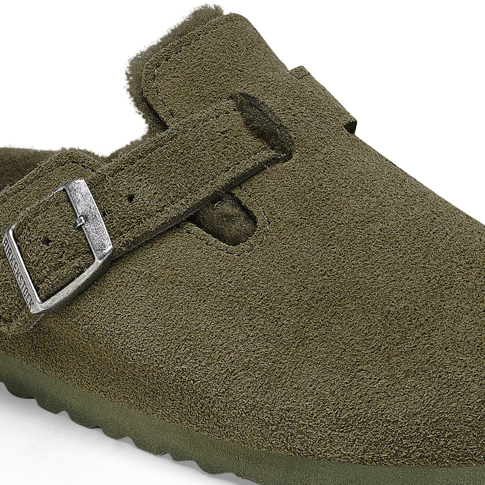 Boston Shearling Suede Leather in Color Thyme | BIRKENSTOCK US