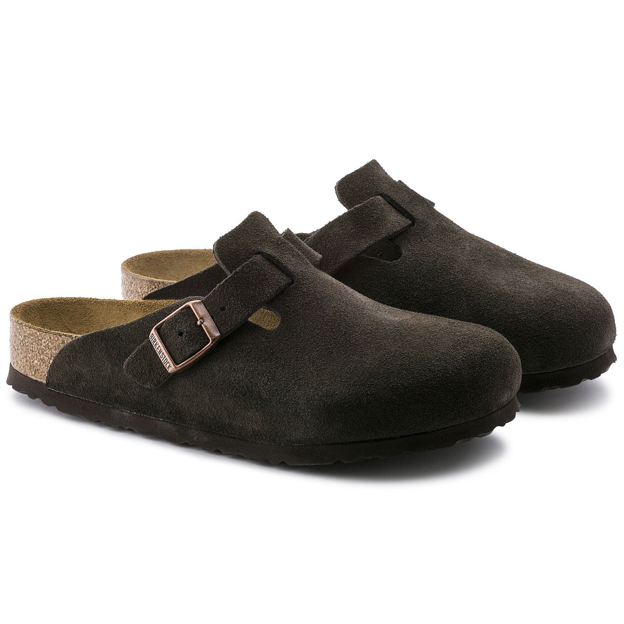 Boston Soft Footbed Suede Leather in Color Mocha | BIRKENSTOCK US
