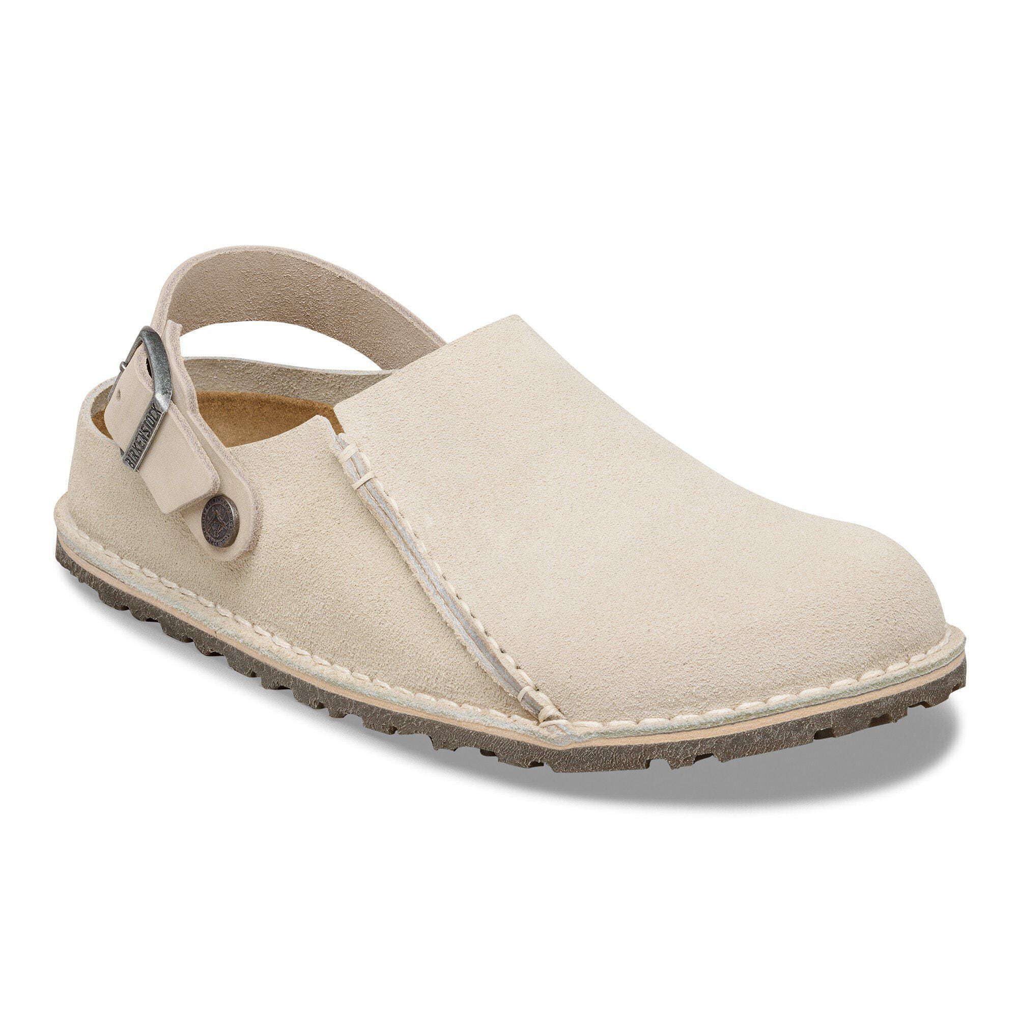 Lutry Premium Suede Suede Leather in Color Oyster | BIRKENSTOCK US