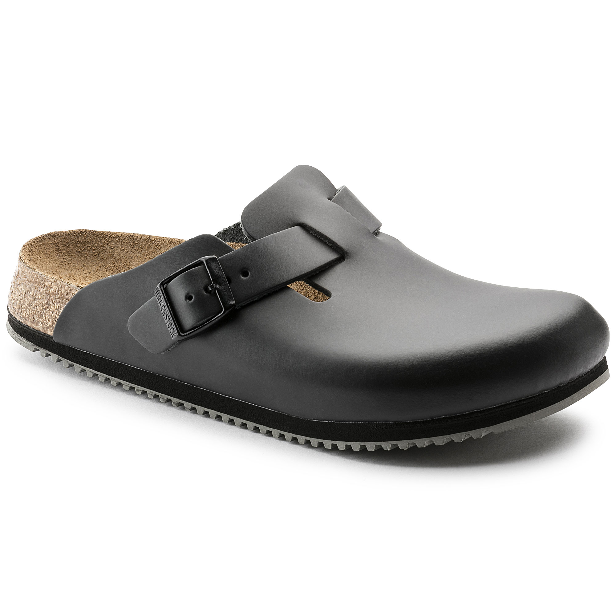 Birkenstock Boston Super Grip Black Leather | Birkenstock & More