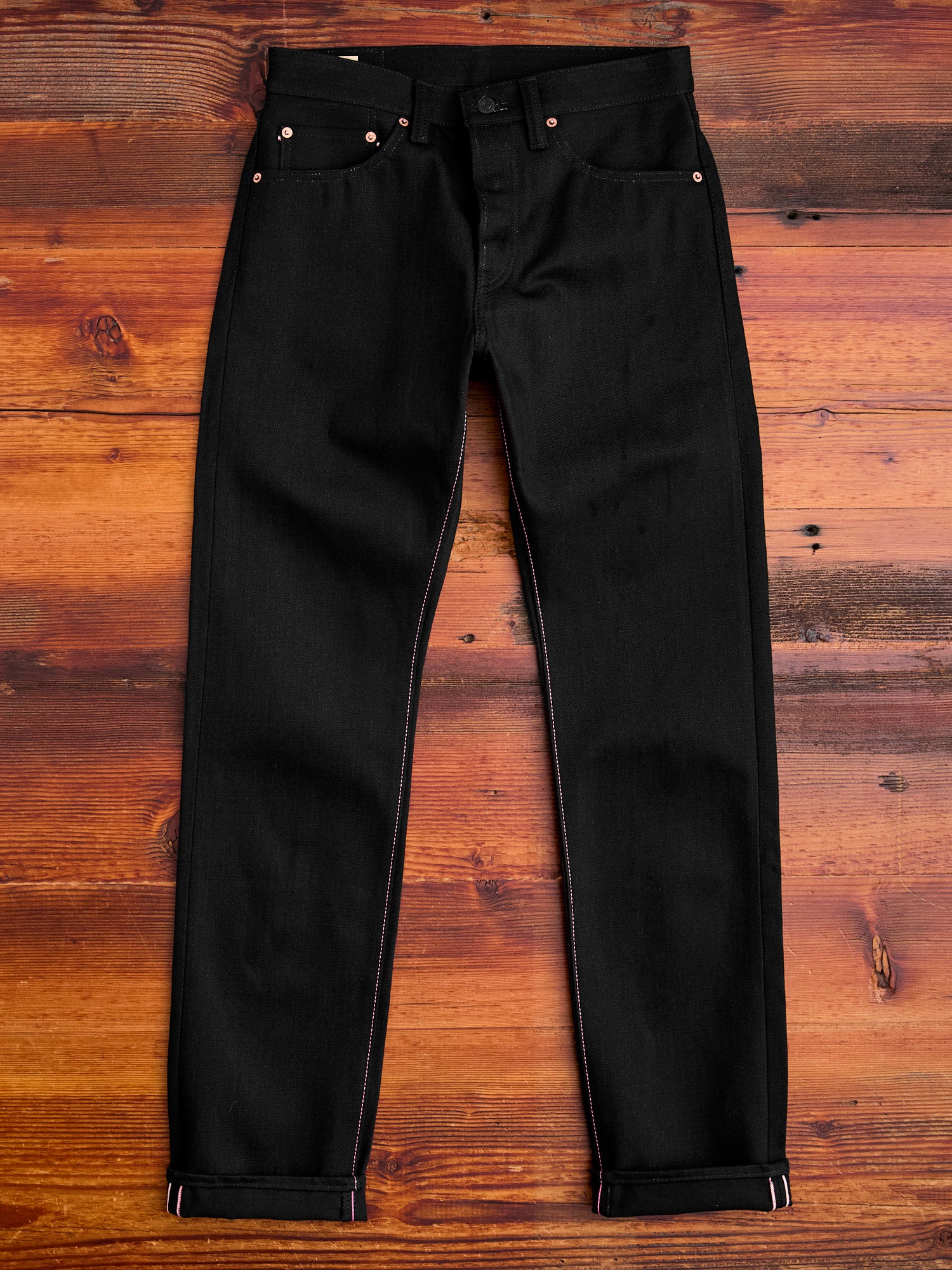 0605-B 15.7oz Black Selvedge Denim - Natural Tapered Fit – Blue