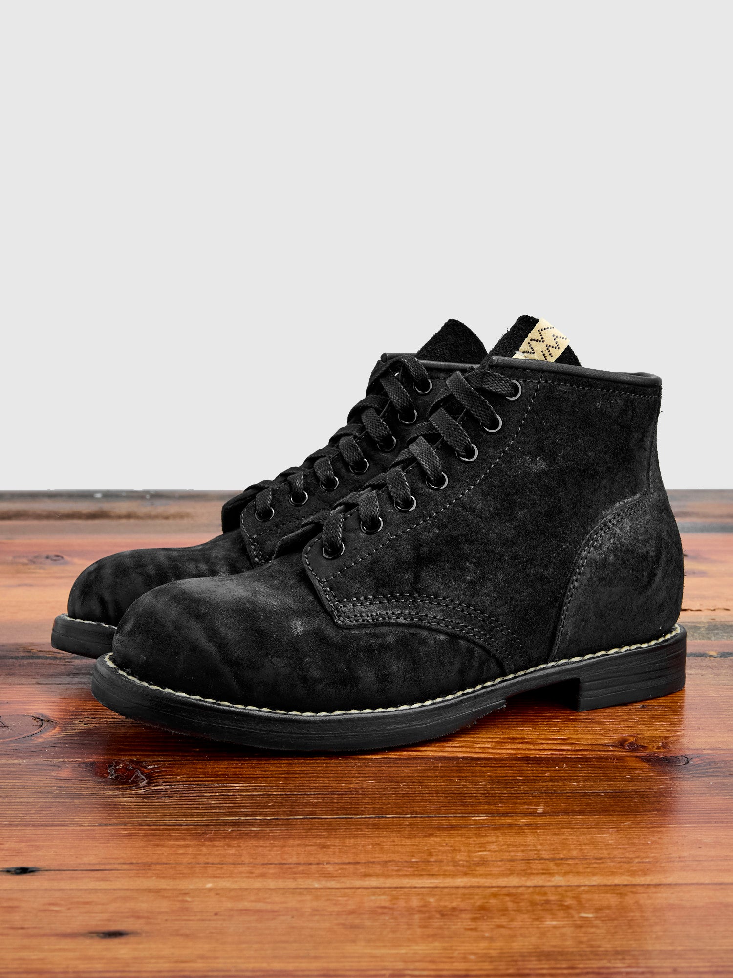 Roughout Brigadier Boots-Folk in Black Horsehide – Blue Owl Workshop