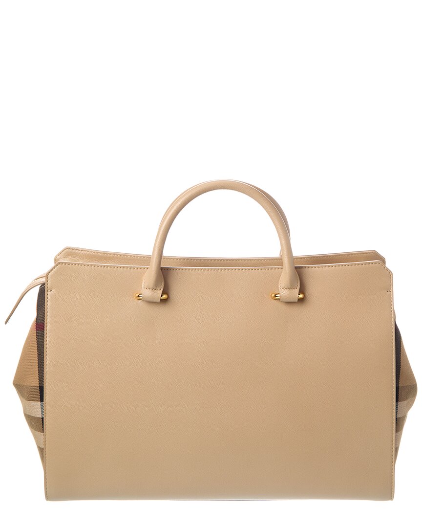 Burberry Banwell Medium Check Canvas & Leather Satchel – Bluefly