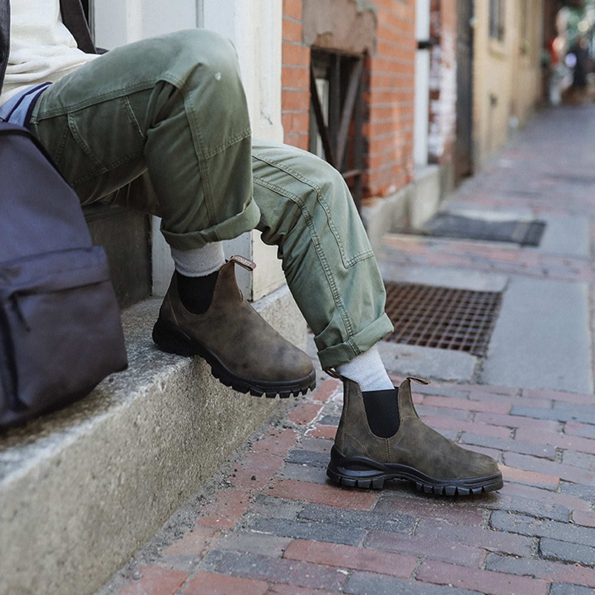 Rustic Brown Premium Leather Chelsea Boots, Men's Lug 2239