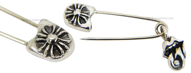 クロムハーツリップ＆タンCHプラスセーフティピンwithダイヤモンド