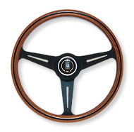 NARDI CLASSIC WOOD LINE WOOD & BLACK SPOKES 360MM STEERING WHEEL