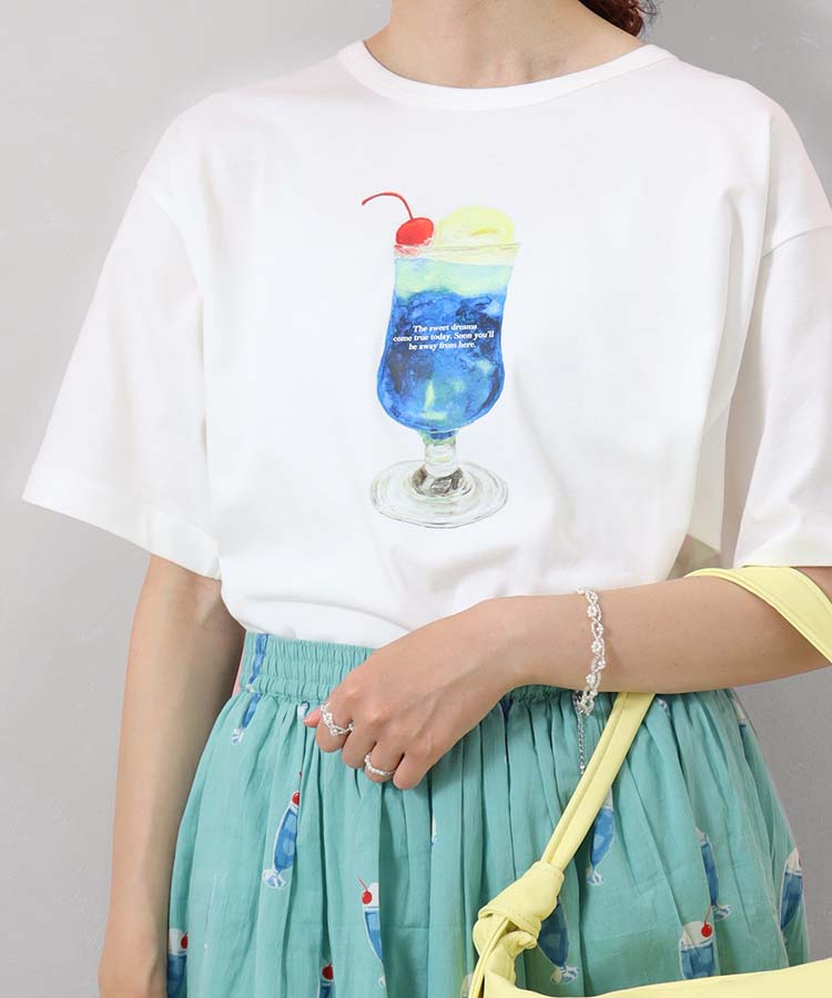クリームソーダプリントTシャツ クリームソーダ Tシャツ ウェア 喫茶