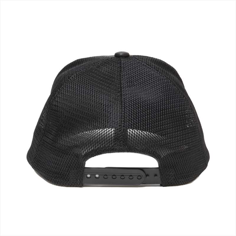 COOTIE PRODUCTIONS Faux Leather 5 Panel Mesh Cap (Black/Black)
