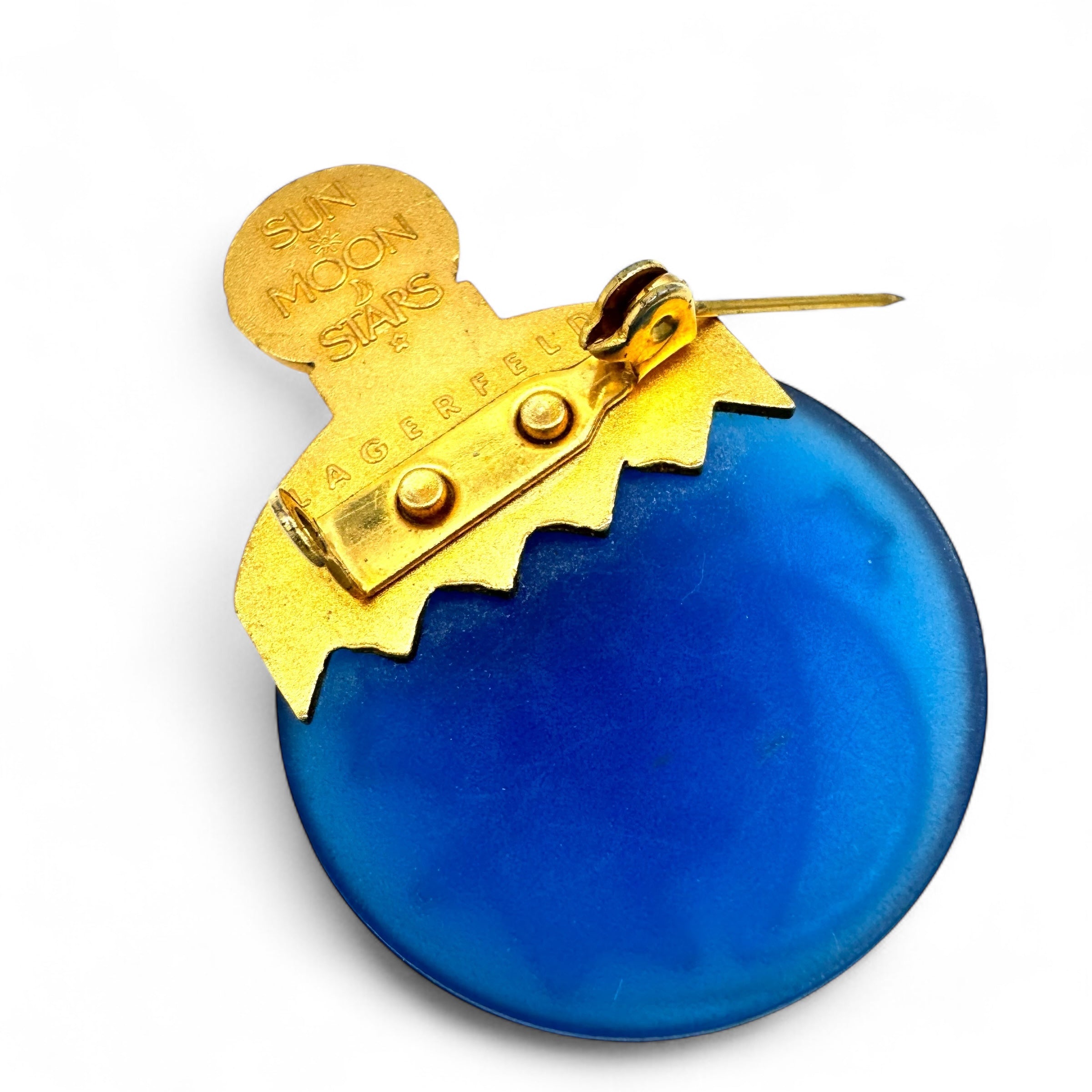 Vintage Karl Lagerfeld Blue Sun Moon Stars Promotional Brooch
