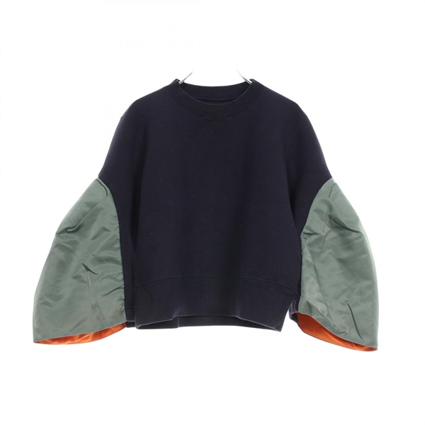 サカイ(Sacai)サカイ ナイロンツイル スポンジスウェット プルオーバー