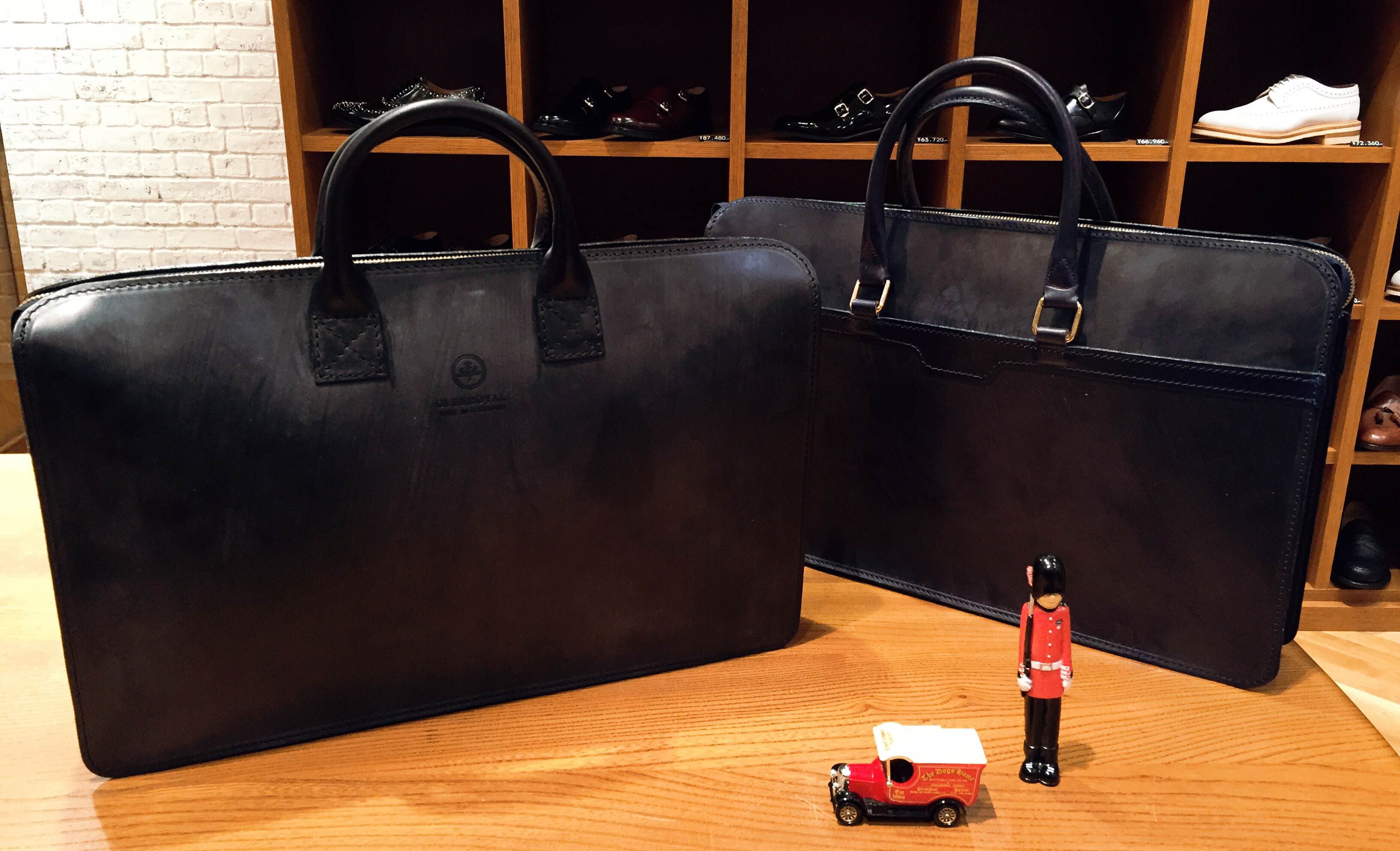 GLEN ライトウェイトブリーフケース ネイビー ブライドルレザー グレン