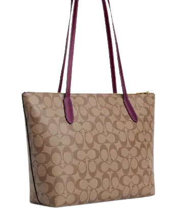Coach Zip Top Tote In Signature Canvas | Brixton Baker