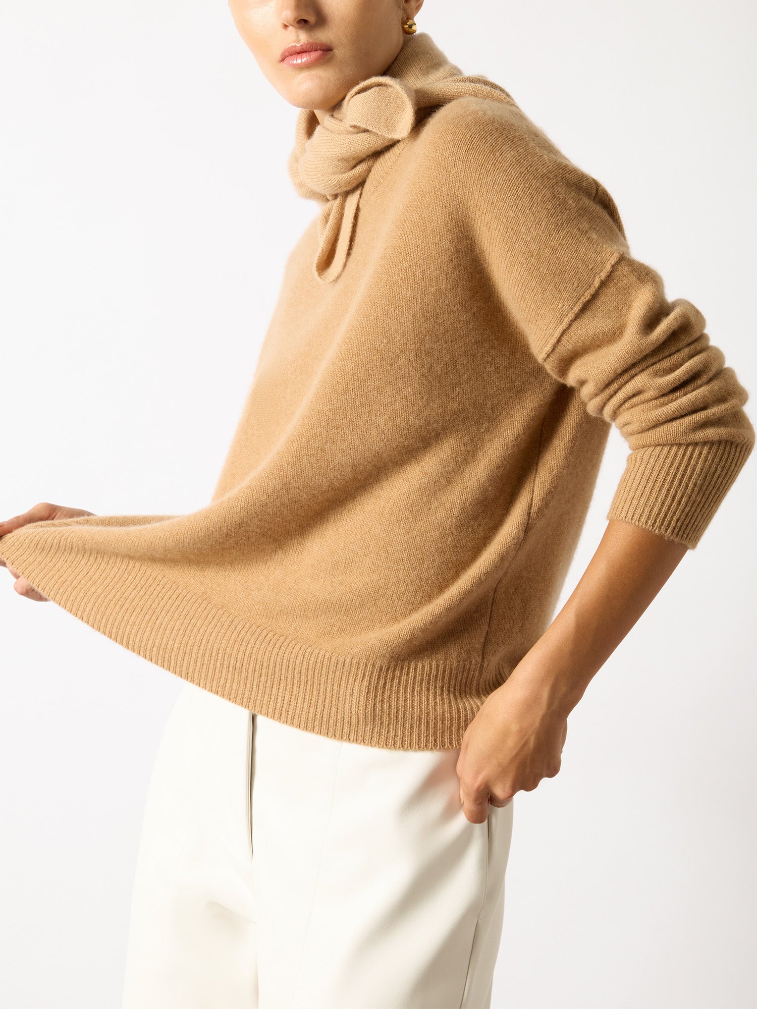 Women's Cashmere Neck Square, Camel