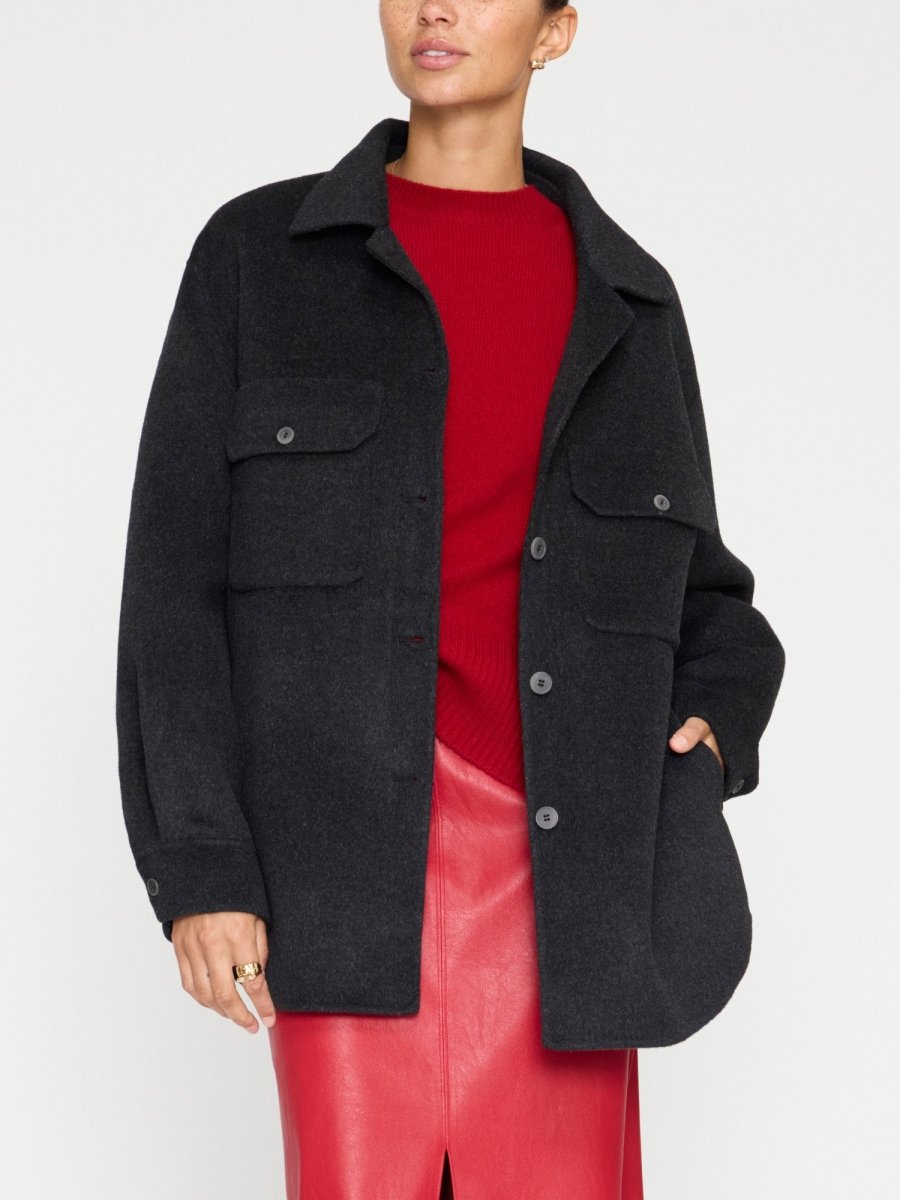 Women's Ezra Shirt Jacket in Dark Charcoal Mélange | Brochu Walker