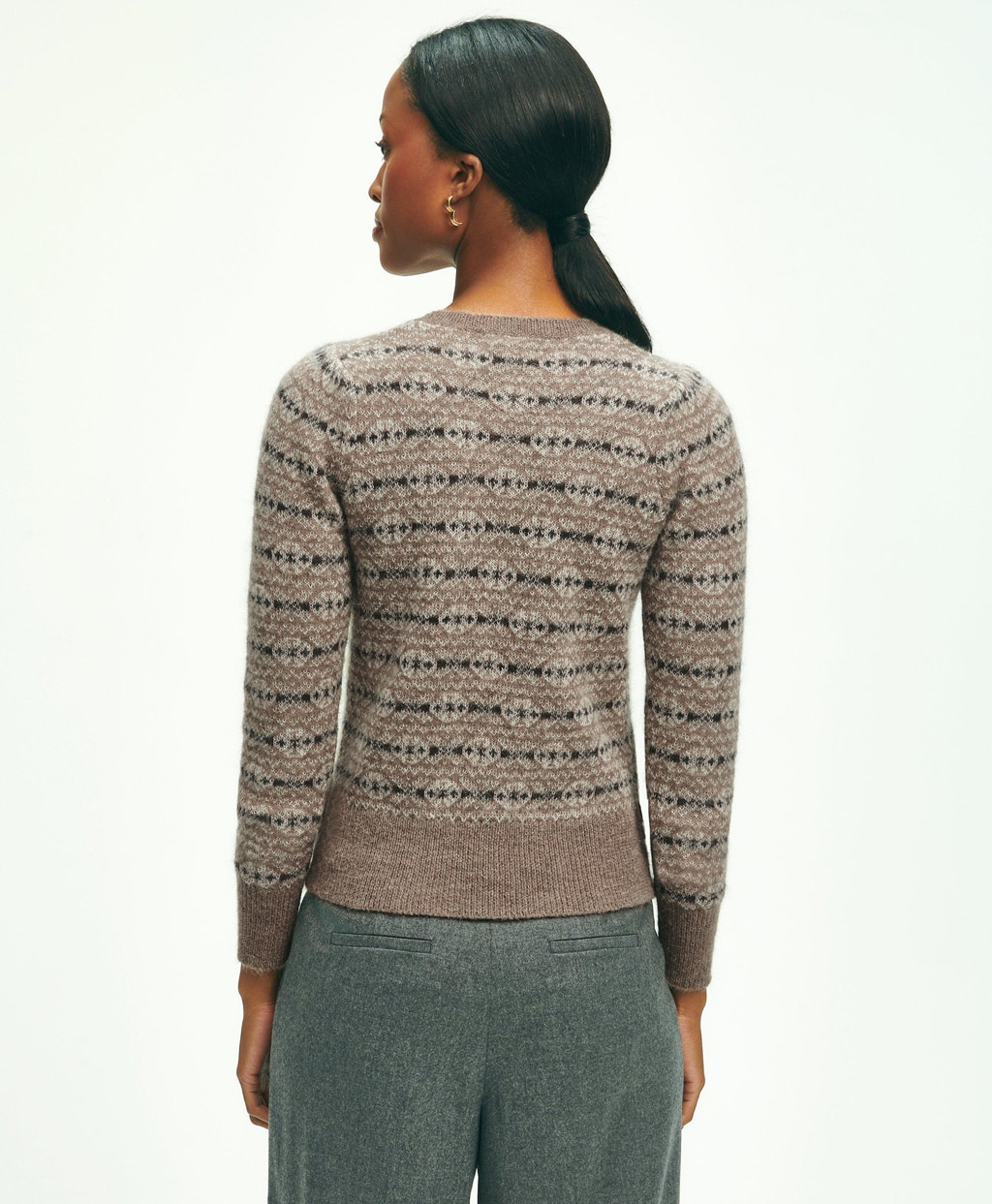 モヘア/アルパカ フェアアイル クルーネックセーター | Brooks